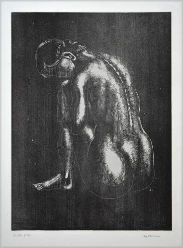 Crouching Nude / Woodcut 