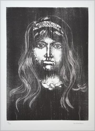 Girl's head / Woodcut 