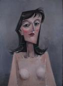 Nude girl, head and shoulders / Oil on plywood, 24″ x 18″ (c. 2006)