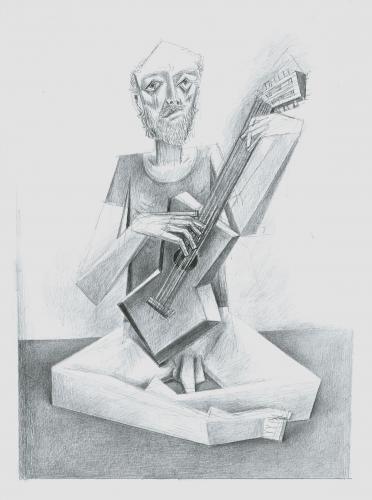 Old guitarist / Graphite on paper (2010)