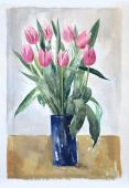 Pink tulips / Watercolour, 15" x 11" (2008)