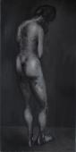 Standing nude, back view / Oil on canvas, 40″ x 20″ (c. 1960-70)